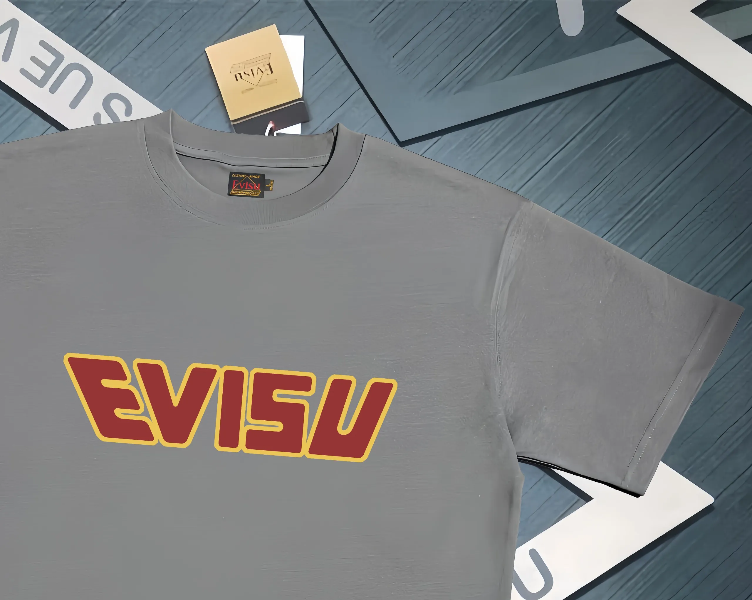 Evisu 2025New Arrival T ⚠ Quality⚠ Same Style T 。 ，Black S-XXL，White S-XXL，Gray M-XXL，Red S-XXL， Red M-XXL